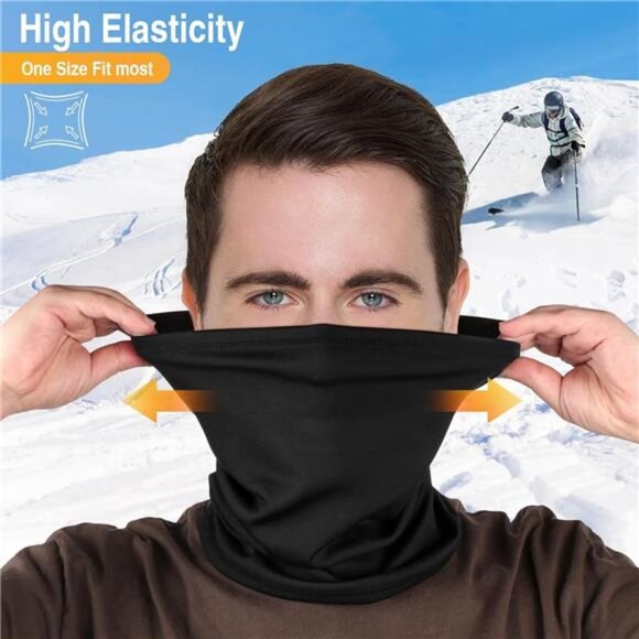2 Pack Winter Neck Gaiter Warmer for Men&Women,Windproof Face Cover Fleece Face - Picture 3 of 8